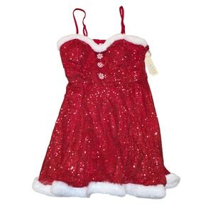 NWT‎ No Boundaries sparkly red mini dress sz L